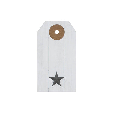 Faceted Barn Star Barnwood Paper Tag Charcoal 2.75x1.5 w/ Twine Set of 50 - The Fox Decor